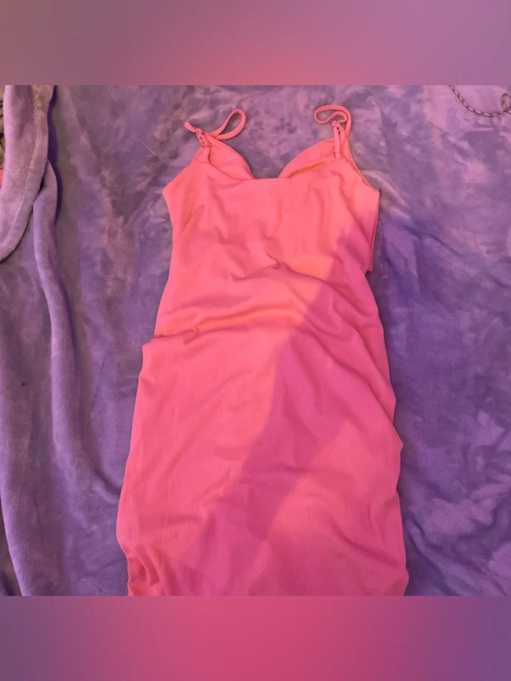 Pink Ruched Cutout Mini Dress - Picture 4 of 4